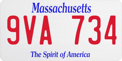 MA license plate 9VA734