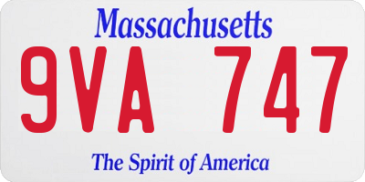 MA license plate 9VA747