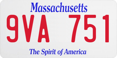 MA license plate 9VA751