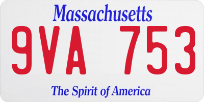 MA license plate 9VA753