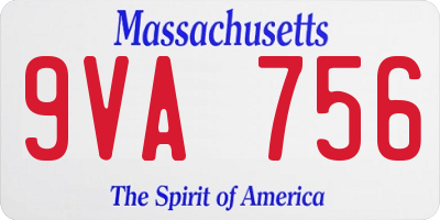 MA license plate 9VA756