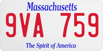 MA license plate 9VA759
