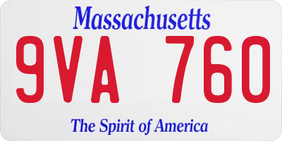 MA license plate 9VA760