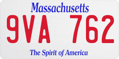 MA license plate 9VA762