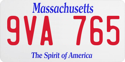MA license plate 9VA765