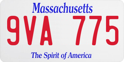 MA license plate 9VA775