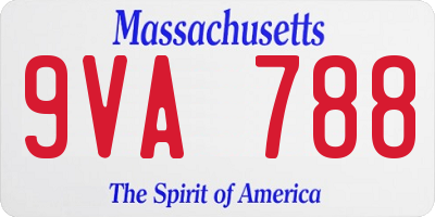 MA license plate 9VA788