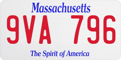 MA license plate 9VA796