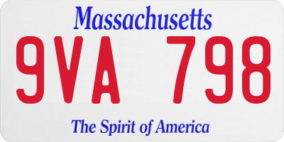 MA license plate 9VA798