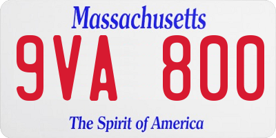 MA license plate 9VA800