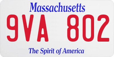 MA license plate 9VA802
