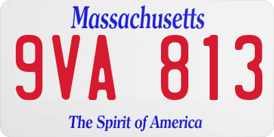 MA license plate 9VA813
