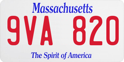 MA license plate 9VA820