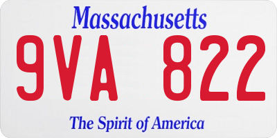 MA license plate 9VA822