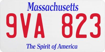 MA license plate 9VA823