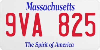 MA license plate 9VA825