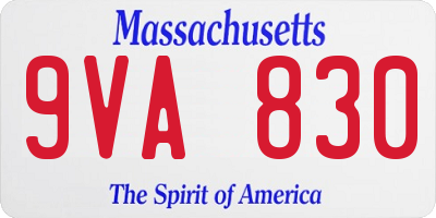 MA license plate 9VA830