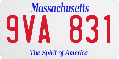 MA license plate 9VA831