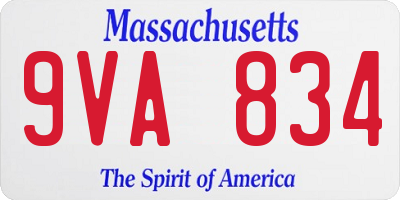 MA license plate 9VA834