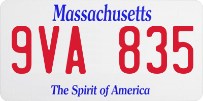 MA license plate 9VA835