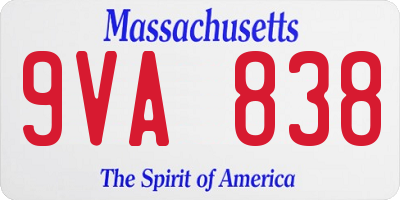 MA license plate 9VA838