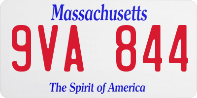 MA license plate 9VA844