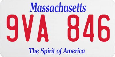 MA license plate 9VA846