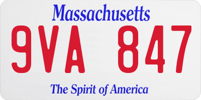 MA license plate 9VA847