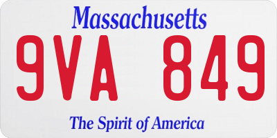 MA license plate 9VA849