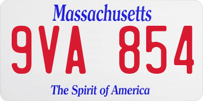 MA license plate 9VA854