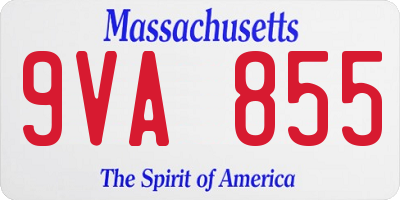MA license plate 9VA855