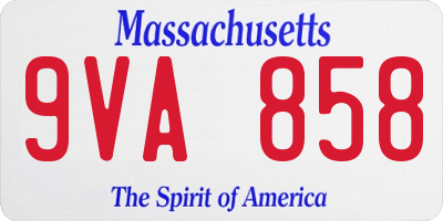 MA license plate 9VA858