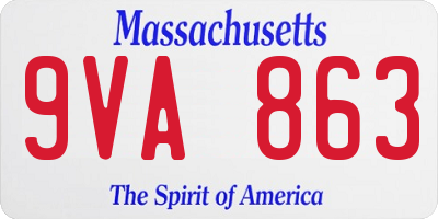 MA license plate 9VA863