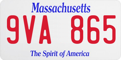 MA license plate 9VA865