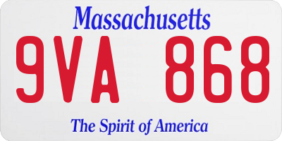MA license plate 9VA868