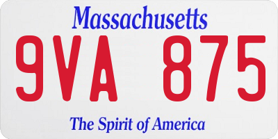 MA license plate 9VA875