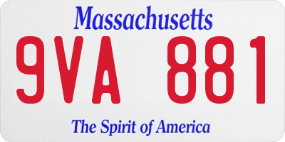 MA license plate 9VA881
