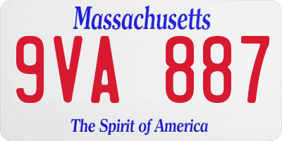 MA license plate 9VA887