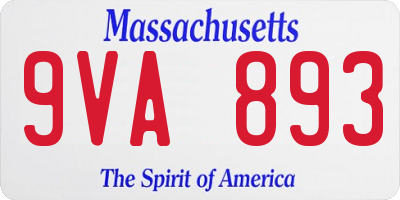 MA license plate 9VA893