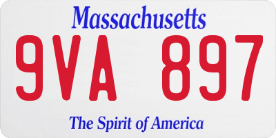 MA license plate 9VA897