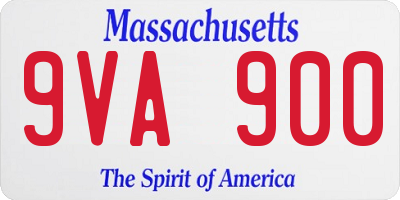 MA license plate 9VA900