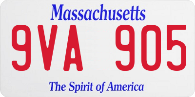 MA license plate 9VA905