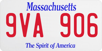 MA license plate 9VA906