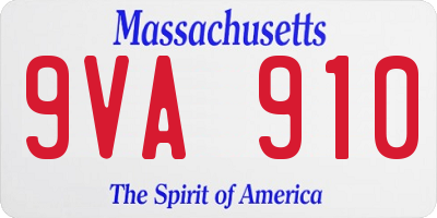 MA license plate 9VA910