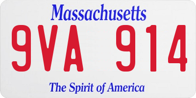 MA license plate 9VA914