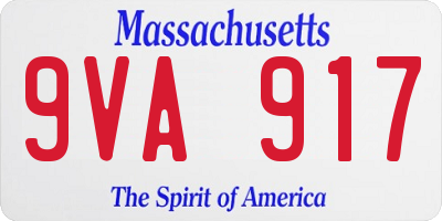 MA license plate 9VA917