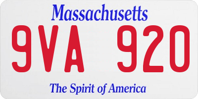 MA license plate 9VA920