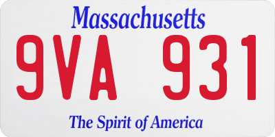 MA license plate 9VA931