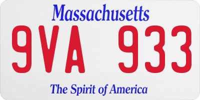 MA license plate 9VA933