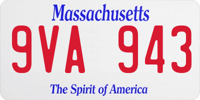 MA license plate 9VA943